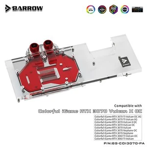Barrow GPU Block For Colorful iGame RTX 3070/3060Ti Vulan X OC /3070 Neptune OC - Foto 1 di 14