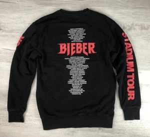 Justin Bieber Shirt Team Bieber Stadium Tour Black Long sleeve Mens Size S - Picture 1 of 12