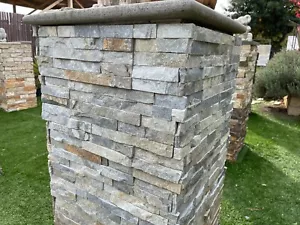 Natural Stone Rock Wall Stacked Stone Wall Cladding Blue Diamond Quartz Price/P - Picture 1 of 3