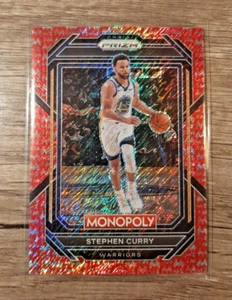STEPHEN CURRY 2022-23 PANINI PRIZM MONOPOLY RED MONEY SHIMMER WARRIORS SSP /100 - Imagen 1 de 3