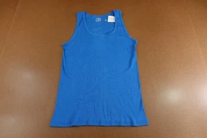 Sexy Basics Womens Size 2XL Fitted Blue Rib Knit Scoop Neck Tank Top NWT - Picture 1 of 9