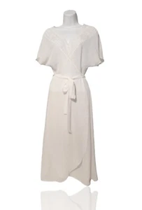 Ambrielle L M Mid Length Sheer Mesh Robe. While. J-1 - Picture 1 of 9