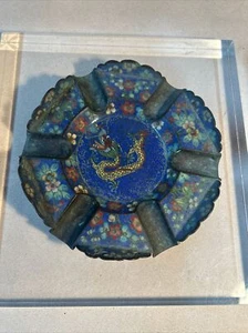 Antico posacenere drago cloisone cinese XIX secolo 4,75 pollici - Foto 1 di 9
