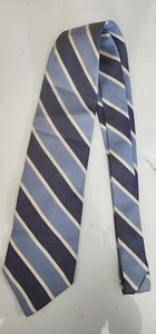 NWOT Tom James royal classic grenadine Blue striped tie 3.8 × 60 Hand Made USA. - Picture 1 of 5