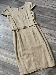HENRI LLOYD HERRINGBONE WOOL DRESS RETAIL £170 SIZE 12-14 - Picture 1 of 12