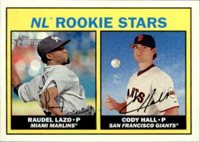 Raudel Lazo/Cody Hall 2016 Topps Heritage Rookie Stars Card #185 - Image 1 of 2