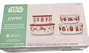Star Wars Pyrex 8 Piece Glass Food Storage Set Box, Decorated Holiday - New - Picture 1 of 4