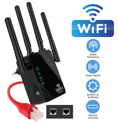 WLAN Repeater Router Range WIFI Signal Verstärker Access Point Booster 1200Mbps - Bild 1 von 4