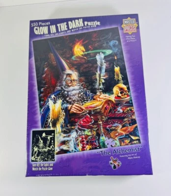 550 Piezas Brilla en la Oscuridad Puzzle “El Alquimista” - Obras Maestras Jigsaw Wizard Foto 1 de 3