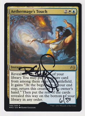 Signed Aethermage's Touch Proof HP MM3 Artist Randy Gallegos MTG Magic AP 6/50! - Image 1 of 2