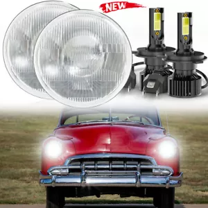 FITS 1949-1952 Chevy Styleline Deluxe 2x 7" inch Round LED Headlights Hi/Lo Beam - Foto 1 di 15