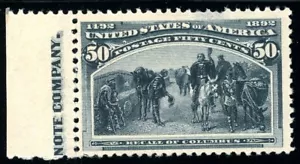 USAstamps Unused FVF US 1893 Columbian Expo Imprint Scott 240 OG MH - Picture 1 of 2