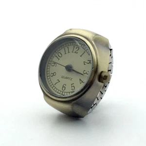 Retro Roman Quartz Finger Watch with Mini Elastic Strap for Couples - Picture 1 of 17