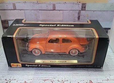 Volkswagen Special Edition Orange  Export 1951 Car 1/18 Maisto NIB Collector Box - Image 1 of 3