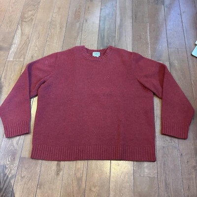 Mens LL Bean Classic Shetland Wool Sweater Maroon Red Crewneck 271087 sz XL - Image 1 of 4
