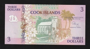 Cook Islands, $ 3 Dollars , P-7, 1992, UNC Banknote, Serie-AAA78 - Picture 1 of 2