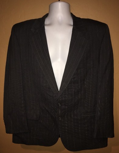 Cappotto sportivo Burberry Peters Clothiers 100% lana uomo nero gessato taglia 49