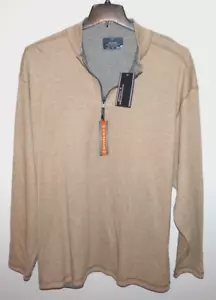 Maglione uomo 1/4 zip reversibile albero tondo Yorke XXL kaki e grigio erica nuovo con etichette - Foto 1 di 4