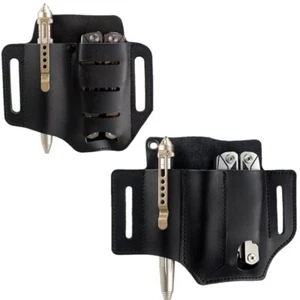 Funda táctica de 2 y 3 bolsillos para herramientas de cuero bolsa de cinturón para bolígrafo cuchillo alicate - Imagen 1 de 13