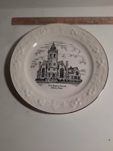 VTG FIRST BAPTIST CHURCH, OTTAWA, ILLINOIS,IL COMMEMORATIVE PLATE - Picture 1 of 2