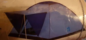 Tenda da campeggio trekking tenda a cupola blu 3 persone leggera zanzariera - Foto 1 di 5