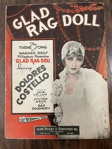 Glad Rag Doll Sheet Music 1929 From Movie Glad Rag Doll with Dolores Costello - Imagen 1 de 4