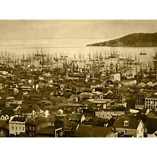 San Francisco Harbour Cityscape Yerba Buena Cove 1851 Huge Wall Art Poster Print