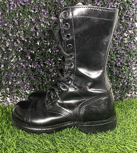 Corcoran Paratrooper Jump Boots Mens Size 7.5M Black Leather Cap Toe Made in USA - Picture 1 of 19