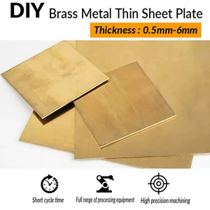 Brass Plate Square Brass Sheet Metal Guillotine Cut Thick 0.5-6mm Multiple Sizes - Picture 1 of 11