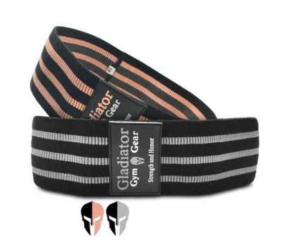 Gladiator Gym Gear Glute Bands Hip Thigh 15 inch/13 inch Silver/Rose Gold Set - Image 1 of 4