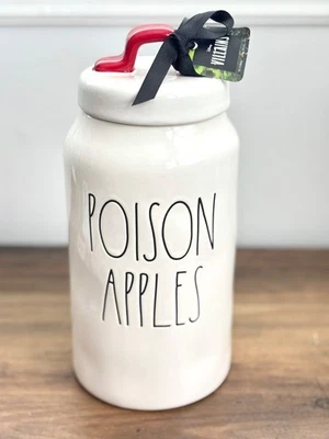 NWT RAE DUNN Disney Villains Evil Queen Maleficent POISON APPLES Canister Jar - Image 1 of 4