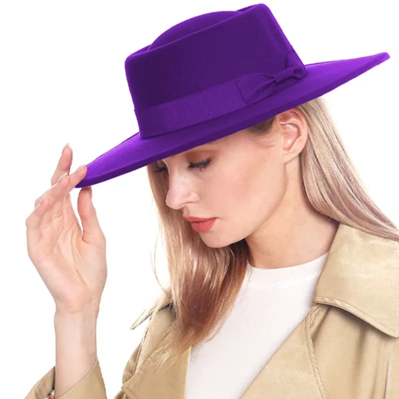 Sombrero Elevado Top Fedora Hat 2023 Nuevo Sombrero Fedora Europeo y Americano Jazz Foto 1 de 4