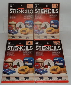 4 NEUE Vintage Duncan Schablonen: 11 Bordüren, Weihnachtsmann, Weihnachtsbaum & Kränze - Bild 1 von 2