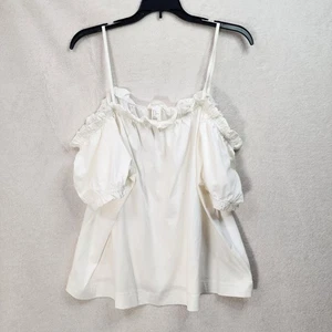 Boho Landhaus Kern weiß Top Rüschen Schulterfrei Baumwolle Laune Neu mit Etikett bequem - Bild 1 von 9