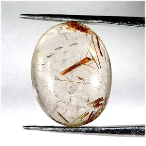 9,70 Karat Natürliche Kupfer Nadel Rutil Quarz Oval Cabochon Lose Edelstein z850 - Bild 1 von 2