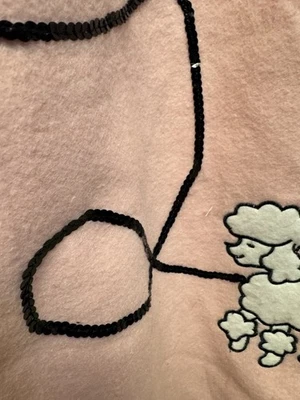 Women’s Felt Light Pink Poodle Skirt Size 12/14 With Black Trim. Elastic Waist - Image 1 of 4