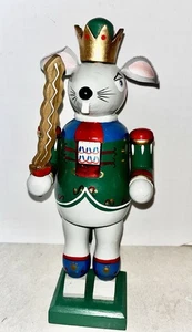 Weihnachten Holz Nussknacker Urlaub Maus König mit Schwert 12" groß handbemalt - Bild 1 von 7