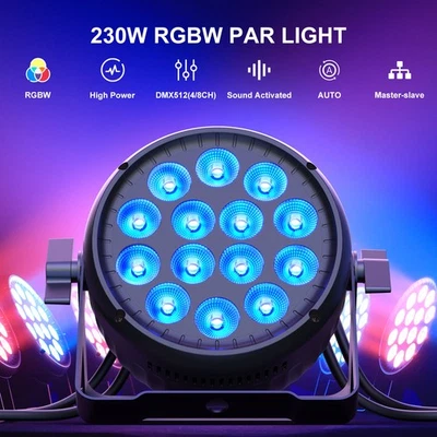 230W RGBW LED Par Light DMX Sound Active for Stage Wedding Party Events - Image 1 of 4