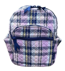 NEU Vera Bradley Amethyst kariert kleiner Rucksack lila blau verstellbare Träger - Bild 1 von 10