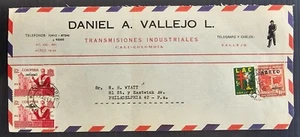 1959 Colombia Airmail Cover ties 4 stamps cd Cali-Philadelphia - Picture 1 of 2