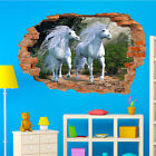Fantasyland Two Unicorns Wall Stickers 3D Art Mural Poster Nursery Decor Uy5