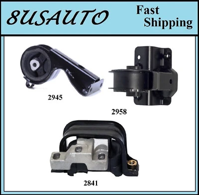 3PCS FRONT & REAR MOTOR MOUNT FIT 2000 PLYMOUTH BREEZE 2.4L - Image 1 of 4