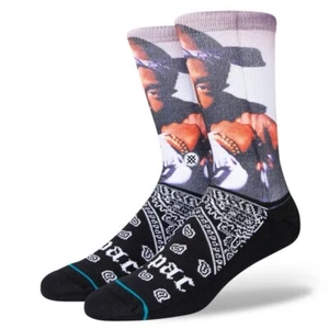 STANCE socks Crew Tupac Shakur Makaveli Casual Sz L 9-13 - Picture 1 of 3