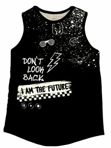 Wonder Nation Boys Graphic Black Tank Top - Don't Look Back I'm the Future NEW - Picture 1 of 2