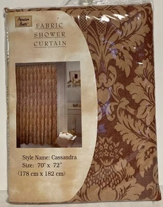 Popular Bath Fabric Shower Curtain Cassandra Copper Gold 70 X 72 New Open Pkg - Picture 1 of 4