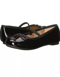 NWOB $85 Polo Ralph Lauren Nellie Leather Ballet Flat, girls size 5.5 Black - Picture 1 of 3