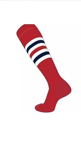 TCK Performance Baseball Football kniehohe gestreifte Socken rot weiß marineblau M - Bild 1 von 6