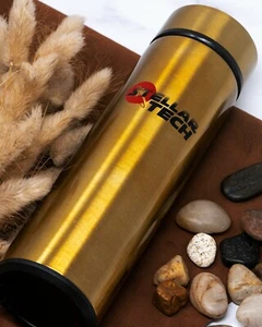 Edelstahl Thermoskanne Wasser Tee Flasche Vakuum Becher Flachmann 16oz 470ml Gold Bronze - Bild 1 von 3