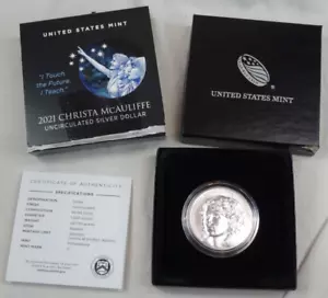 2021-P Christa McAuliffe Commemorative Proof Silver Dollar US Mint $1 OGP COA - Picture 1 of 7