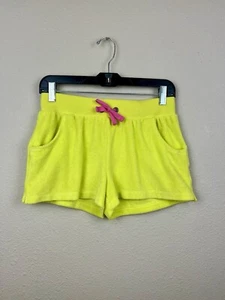 Xhilaration Girl SIZE XL Neon Yellow Terry Shorts Youth Drawstring Waist Stretch - Picture 1 of 10